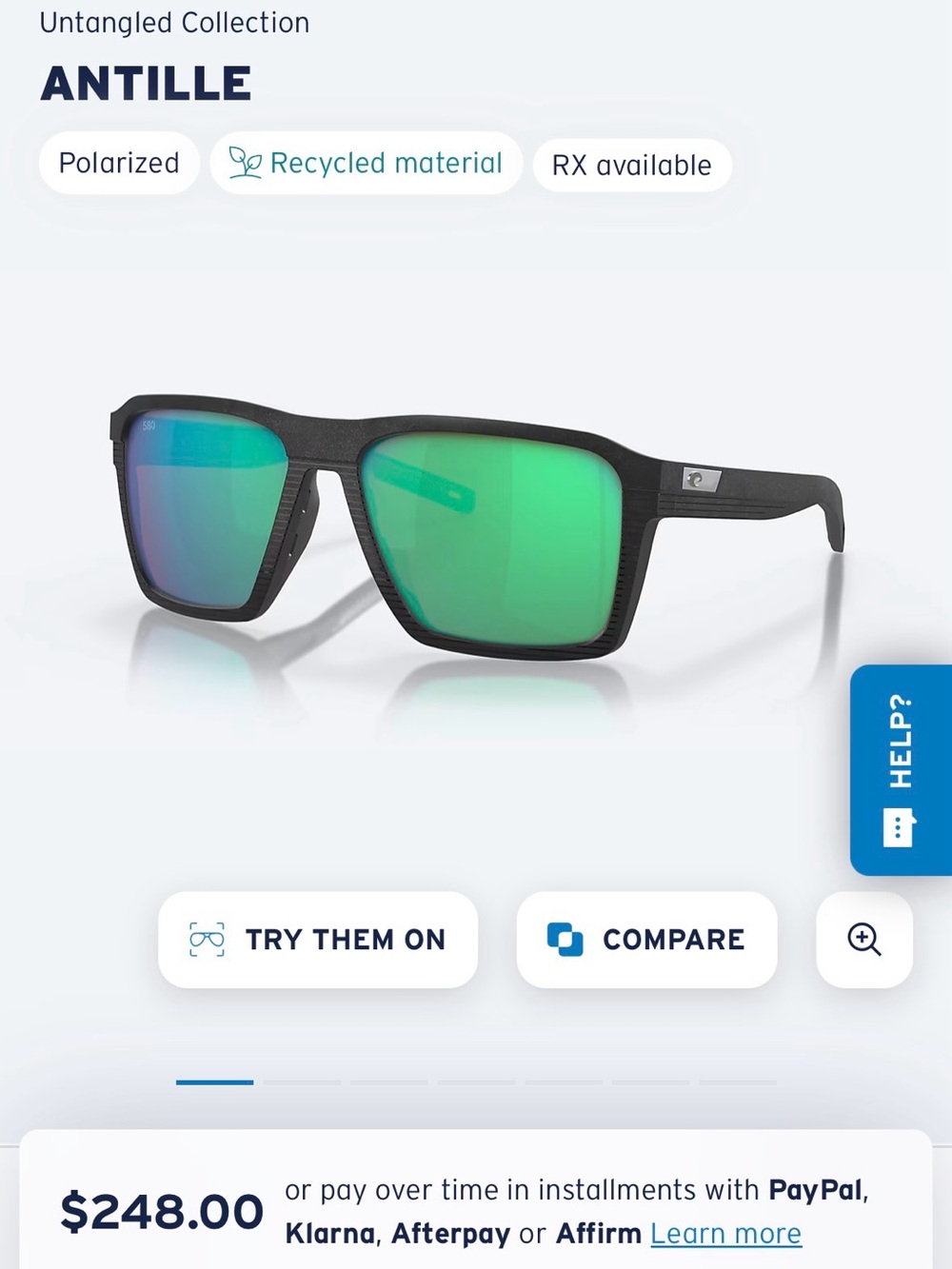Costa Antille Sunglasses 580 Lenses & Loop Retainer